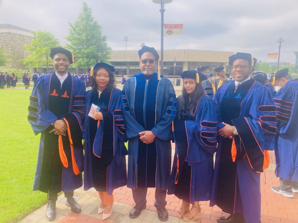 Image (left to right): Dr. Khir Henderson, Dr. Otily Toutsop, Dr. Kevin  Kornegay (CAP Center Director), Dr. Tsion Yimer, Dr. Denzel Hamilton